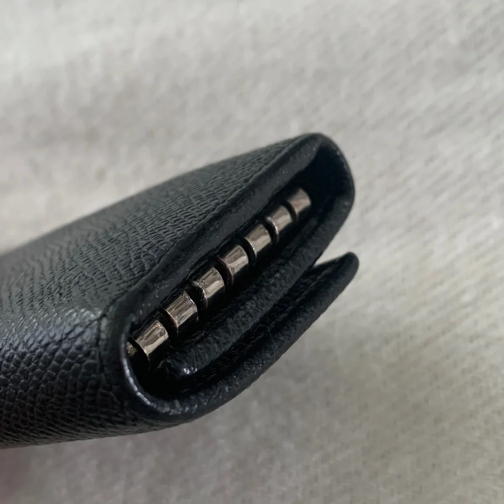BVLGARI Key Holder Black Textured Leather